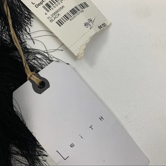 NWT Leith Black Fringe Flapper Mini Skirt LARGE - Picture 6 of 9